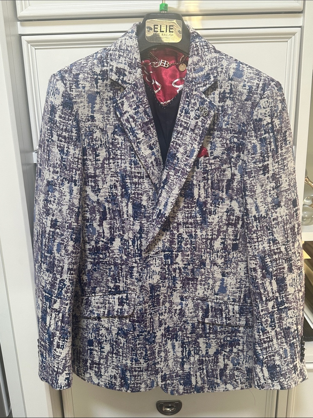 Children's Blue Textured Blazer — Classic Notch Lapel